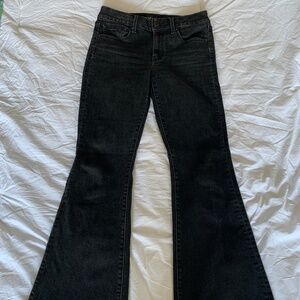 Perfectly flared black denim jeans